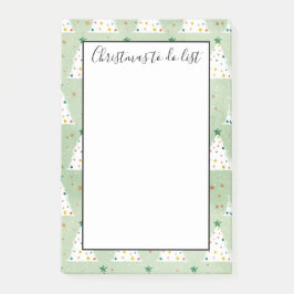 白飾のクリスマスの木の緑の星リストする ポストイット