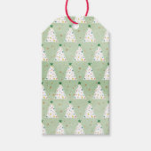 白飾クリスマスツリーズグリーンスター&オーナメント ギフトタグ (正面)
