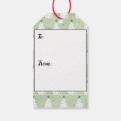 白飾クリスマスツリーズグリーンスター&オーナメント ギフトタグ (裏面)