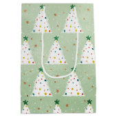 白飾クリスマスツリーズグリーンスター&オーナメント ミディアムペーパーバッグ (裏面)