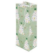 白飾クリスマスツリーズグリーンスター&オーナメント ワインギフトバッグ (裏面アングル)