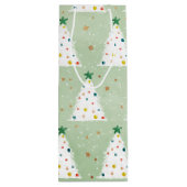 白飾クリスマスツリーズグリーンスター&オーナメント ワインギフトバッグ (裏面)