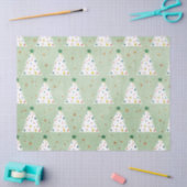 白飾クリスマスツリーズグリーンスター&オーナメント 薄葉紙 (クラフト)