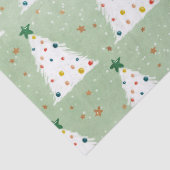 白飾クリスマスツリーズグリーンスター&オーナメント 薄葉紙 (詳細)