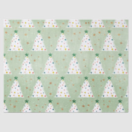 白飾クリスマスツリーズグリーンスター&オーナメント 薄葉紙