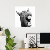 白馬おもしろい動物写真 ポスター (ホームオフィス)