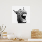 白馬おもしろい動物写真 ポスター (キッチン)