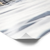 白馬が雪の中を駆け回る フォトプリント            (角)