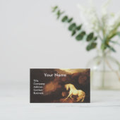 白馬とライオン/カドゥセウス獣医のシンボル 名刺 (スタンド正面)