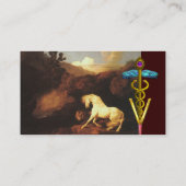 白馬とライオン/カドゥセウス獣医のシンボル 名刺 (裏面)