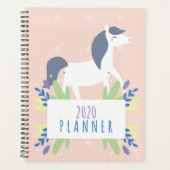 白馬と白馬のフローラ2020月 プランナー手帳 (正面)