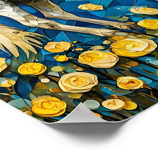 白馬と花 ポスター (角)