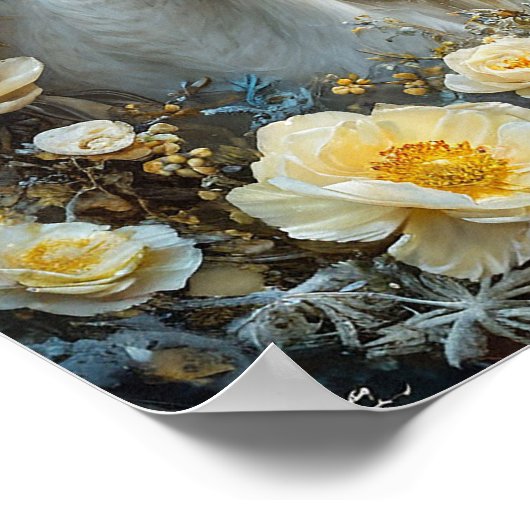 白馬と花 ポスター (角)