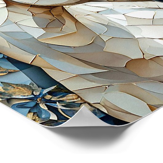 白馬と花 ポスター (角)