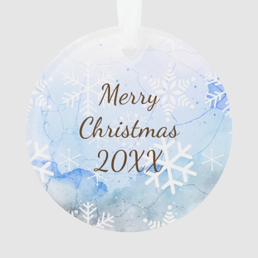 白馬と茶色のクリパーソナライズされたスマス オーナメント (裏面)