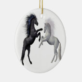 白馬と黒馬 セラミックオーナメント (右)