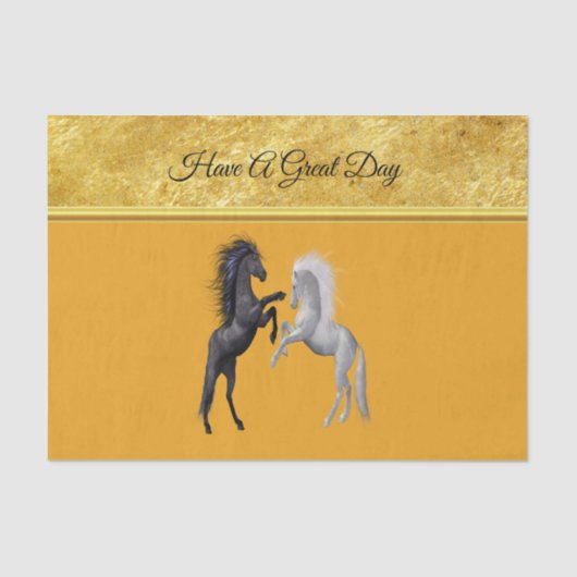 白馬と黒馬 薄葉紙 (正面)