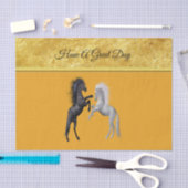 白馬と黒馬 薄葉紙 (クラフト)