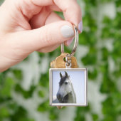 白馬のポートレート キーホルダー (手)