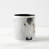 白馬のポートレート ツートーンマグカップ (中央)