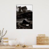 白馬のモノクロinキャニョンランズのポスター ポスター (キッチン)