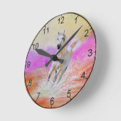 白馬のランニングビーチ時計 ラウンド壁時計 (傾斜)