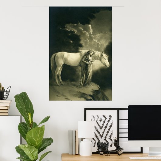 白馬の女。 ポスター (ホームオフィス)