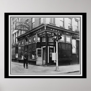 白馬の居酒屋NYCのヴィンテージB&W 16 x 20 ポスター
