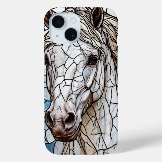 白馬の愛馬家向けアートデザイン Case-Mate iPhoneケース (裏面)