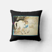 白馬の日本人のWoodblockの芸術の上品の装飾 クッション (裏面)