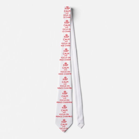白馬の王子様の平静そして焦点を保って下さい ネクタイ (正面)