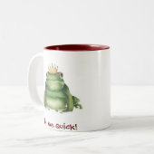 白馬の王子様カエルは、私に速く接吻します! ツートーンマグカップ (正面左)