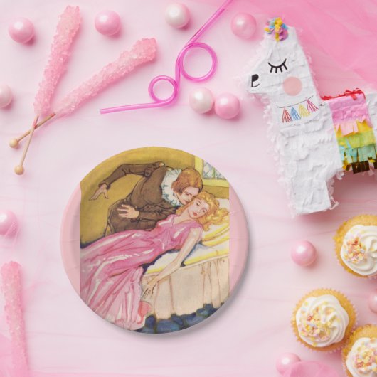 白馬の王子様接吻の眠れる森の美女 ペーパープレート (パーティー)