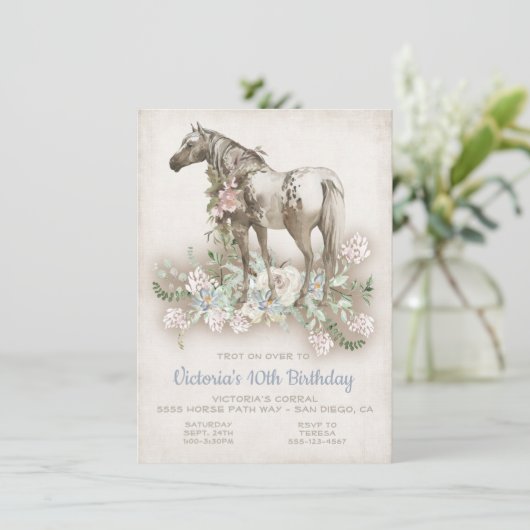 白馬の誕生会の招待状 招待状 (スタンド正面)