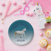 白馬の誕生日のプレート ペーパープレート (パーティー)