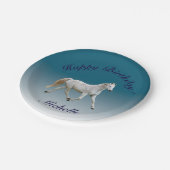 白馬の誕生日のプレート ペーパープレート (アングル)