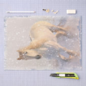 白馬の雪のデコップページ 薄葉紙 (クラフト)