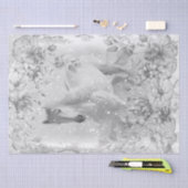 白馬の雪のデコップページ 薄葉紙 (クラフト)