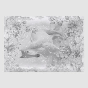 白馬の雪のデコップページ 薄葉紙