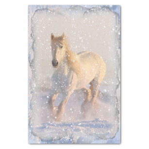 白馬の雪のデコップページ 薄葉紙