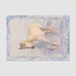 白馬の雪のデコップページ 薄葉紙