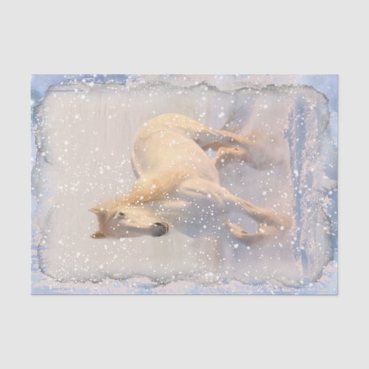 白馬の雪のデコップページ 薄葉紙 (正面)