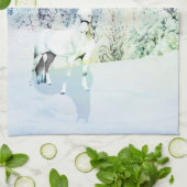 白馬の雪景色 キッチンタオル (折り畳み)