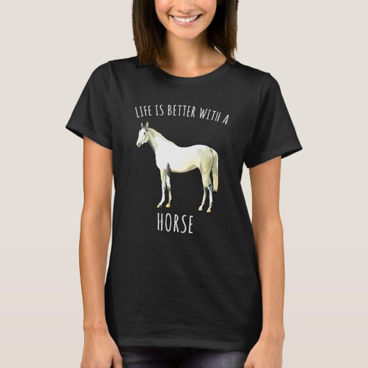 白馬の養殖動物 Tシャツ (正面)
