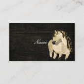 白馬の黒のレトロの名刺 名刺 (裏面)
