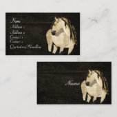 白馬の黒のレトロの名刺 名刺 (正面/裏面)