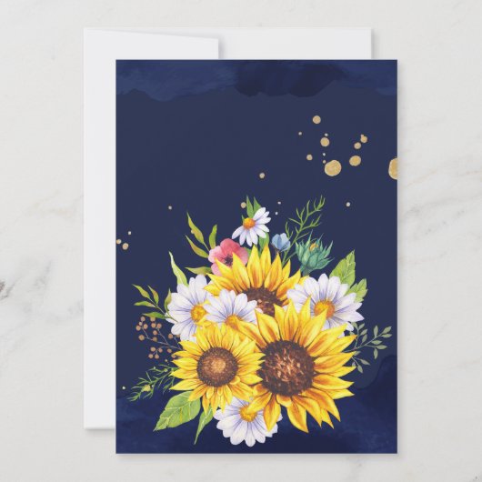 白馬ひまわり女性のカーボーイ誕生日パーティー 招待状 (裏面)