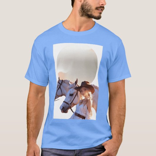 白馬を愛する少年 Tシャツ (正面)