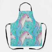 白馬シームレスパステル色パターン エプロン (正面)
