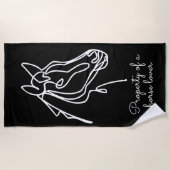 白馬スケッチビーチタオル ビーチタオル (正面)